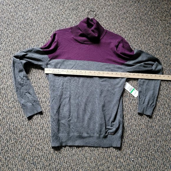 NWT Calvin Klein Plum and Grey Turtleneck Sweater Size Large - Picture 10 of 10